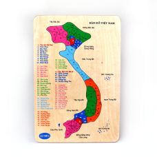 Bảng ghép hình gỗ Bản đồ địa lý Việt Nam
